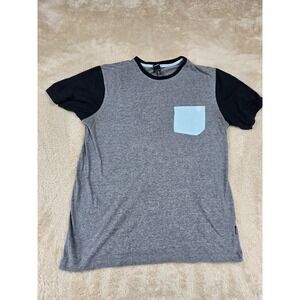 Volcom Mens Short Sleeve T Shirt Gray Black Pocket Size M